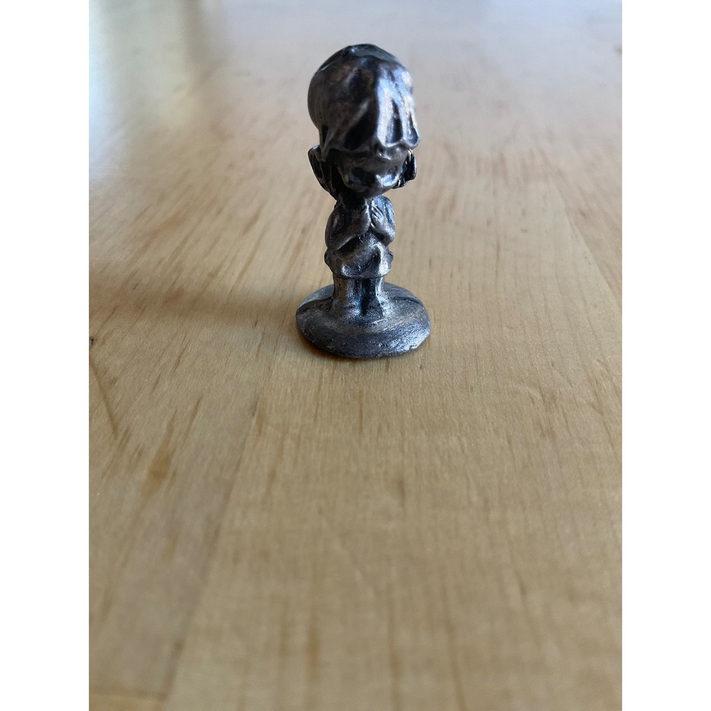 Vintage Miniature Pewter Angel Girl Figurine Praying Small Collectible 1.25 Inch